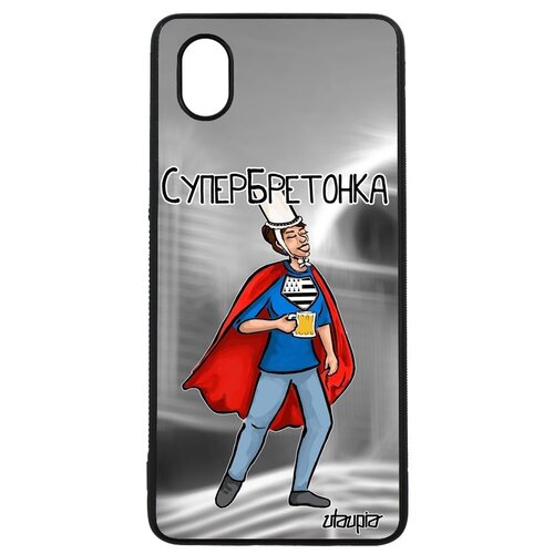 фото Защитный чехол на смартфон // galaxy a01 // "супербретонка" бретань франция, utaupia, серый