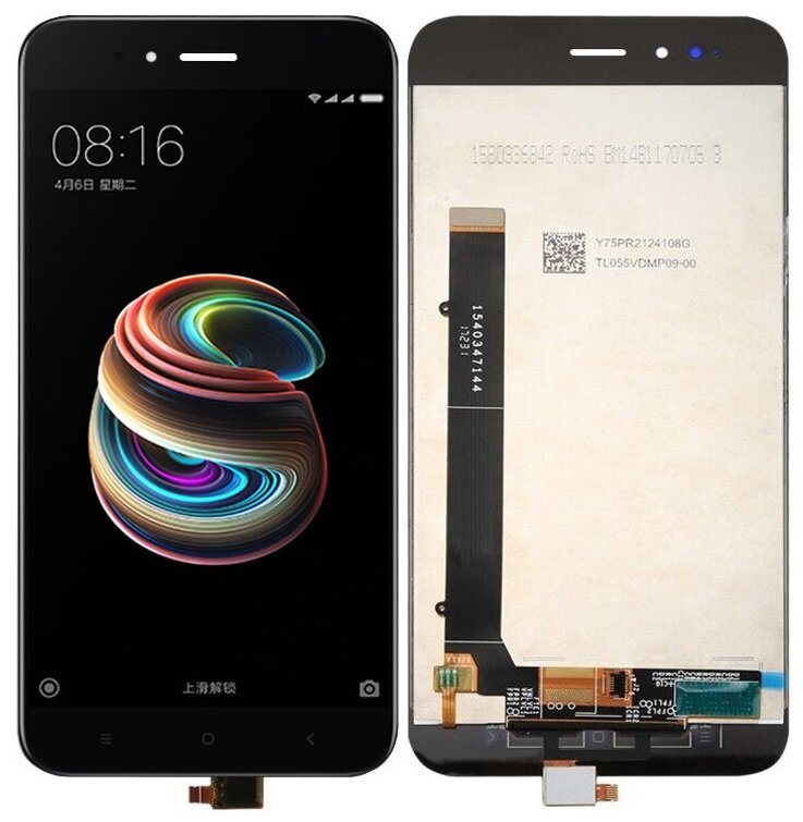 Дисплей для Xiaomi Mi5X (Mi A1) в сборе с тачскрином, черный