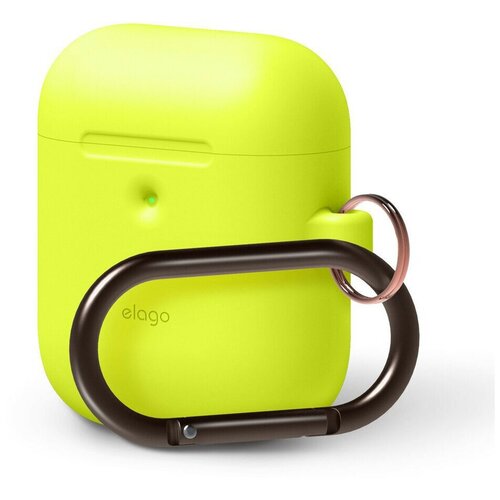 фото Силиконовый чехол для для airpods 2 wireless elago silicone hang case, желтый/neon yellow (eap2sc-hang-nye)