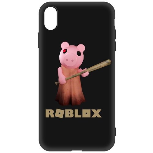 Чехол-накладка Krutoff Soft Case Roblox-Пигги для Apple iPhone Xs Max черный чехол накладка krutoff soft case roblox эзебель для apple iphone xs max черный