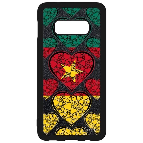 фото Красивый чехол на мобильный // samsung galaxy s10e // "флаг камеруна с сердцем" стиль дизайн, utaupia, цветной