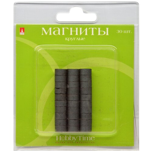Магниты круглые 10 x6 мм 30 ШТ., Арт. 2-493/03