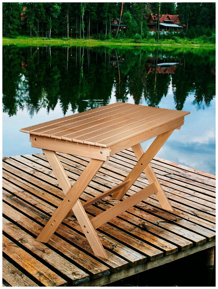 EVITAmeb Стол деревянный садовый 100х600 прямоугольный / обеденный садовый стол / складной стол для сада - фотография № 4