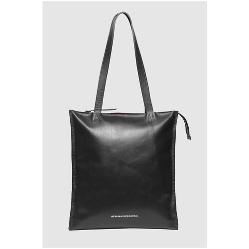 Сумка-шопер кожаная с косметичкой ASYA MALBERSHTEIN A4 черная