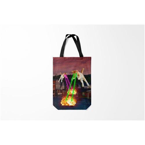 фото Сумка-шоппер / 31х42 см / звери / коты и кошки кошачья атака burnettie