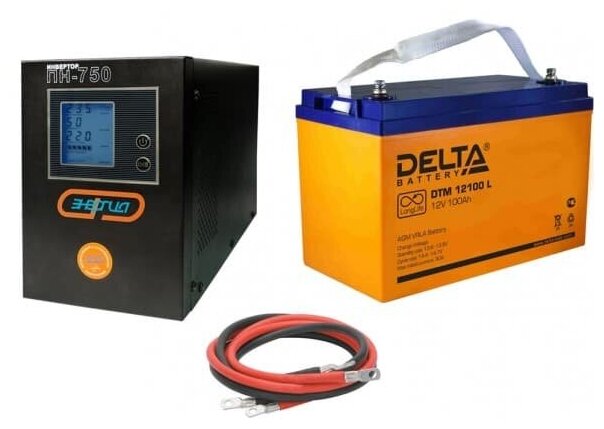 Инвертор (ИБП) Энергия Гарант-750 + Аккумуляторная батарея Delta DTM 12100 L