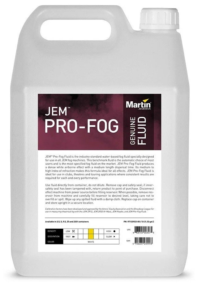Жидкость для дым машины Martin JEM Pro - Fog Fluid 5L (среднее рассеивание)