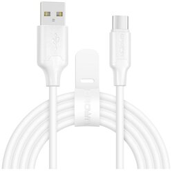 Кабель USB2.0-Type C 2m белый Crown (CMCU-3018C) нейлон