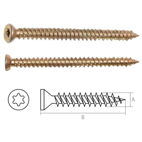 Шуруп по бетону 7.5х202 мм желтый цинк, T30 (600 шт в коробе) STARFIX (SM-99245-600) gepard 1924a12b1