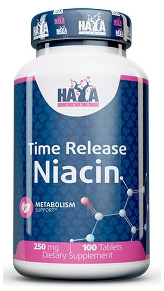 Витамин Haya Labs Niacin Time Release 250 mg 100 таб.