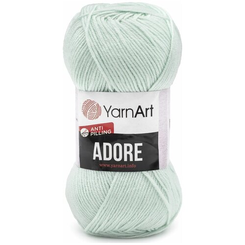 Пряжа YarnArt Adore 100 г, 280 м (100% акрил с эффектом анти-пиллинга), 7730460_358 холодный мятный, 5 шт