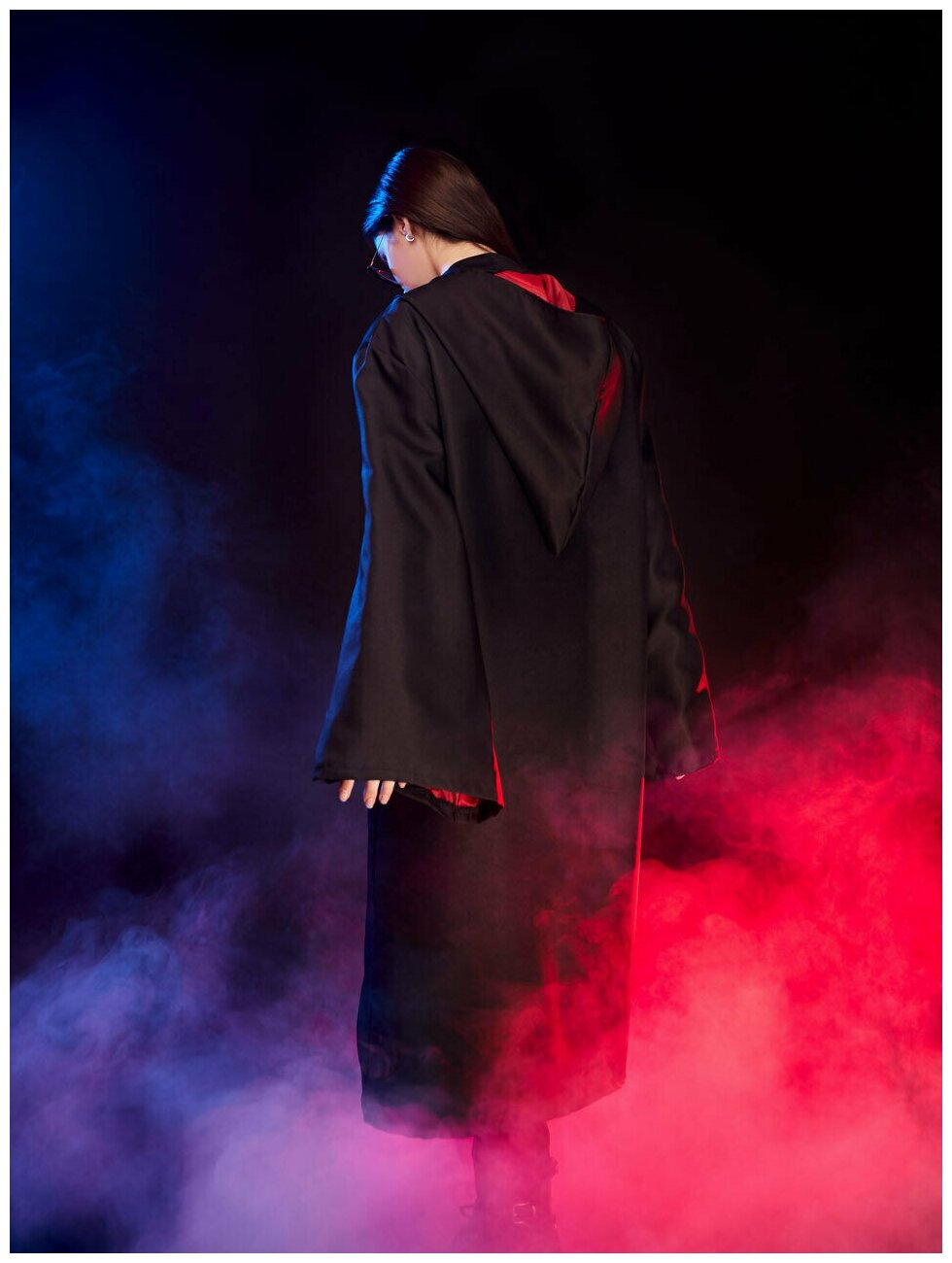 Мантия Волшебника с красным подкладом и эмблемой на рост 165-180см