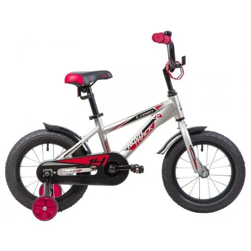 Велосипед детский NOVATRACK 145ALUMEN.BN9 14, LUMEN, алюм., рост 105-110, 3-5 лет, серебристый/красный