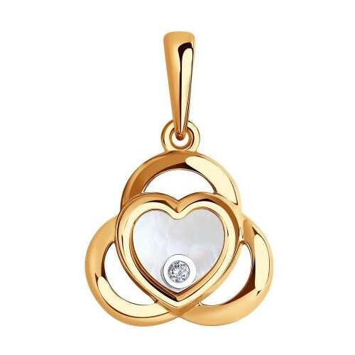 фото Золотая подвеска sokolov с подвижным бриллиантом 1030824 diamant-online