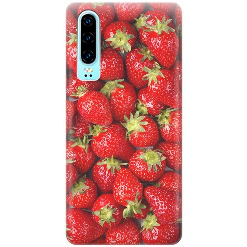 фото Re:pa накладка transparent для huawei p30 с принтом "клубника"