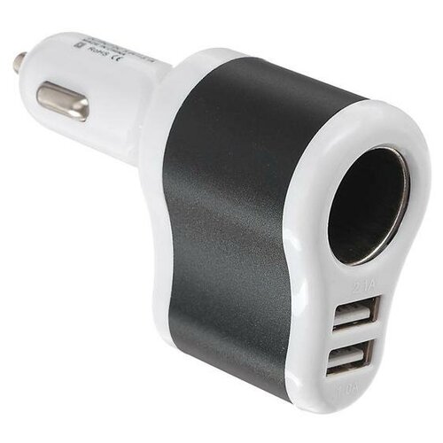 Разветвитель прикуривателя TORSO, USB 1 А / 2.1 А, 60 Вт, 12/24 В, микс 2702585