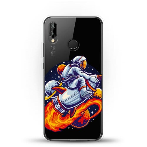фото Силиконовый чехол астронавт на ракете на huawei p20 lite andy & paul