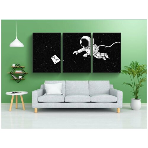 фото Набор модулных постеров для интерьера "карикатура, картина, фантазия" 60x90 см. в тубусе, без рамки lotsprints