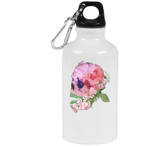 Бутылка с карабином CoolPodarok Череп из цветов