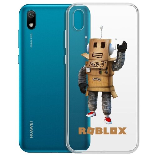 Чехол-накладка Krutoff Clear Case Roblox-Мистер Робот для Huawei Y5 (2019)/Honor 8S/8S Prime чехол накладка krutoff soft case roblox классический нуб для huawei y5 2019 honor 8s 8s prime черный