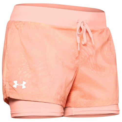 фото Шорты under armour speedpocket weightless 2-in-1, размер xs, peach frost/reflective