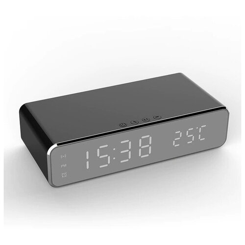 Часы будильник с быстрой беспроводной зарядкой телефона