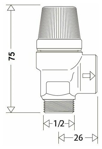 Предохранительный клапан Tim BL22MF-K-3bar муфтовый (ВР/НР) латунь 3 бар Ду 15 (1/2") / Ду 15 (1/2")