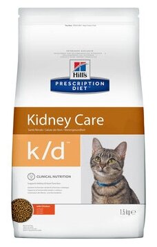 Hills Prescription Diet Сухой корм для кошек KD лечение почек, сердца и нижнего отдел мочевыводящих путей с курицей 5484W605989, 0,4 кг, 21235