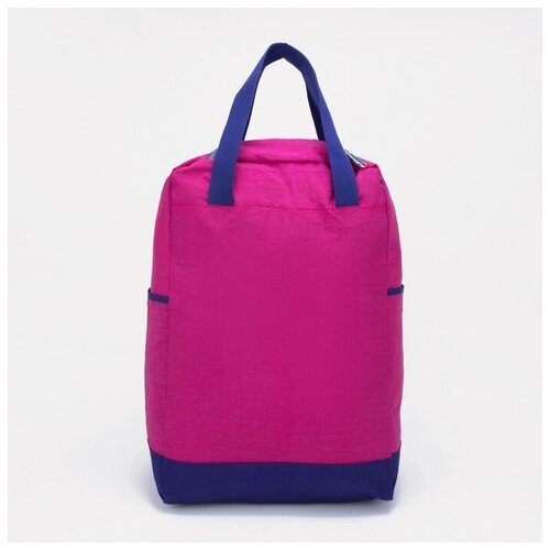 фото Сумка дорожная на молнии, отдел для обуви, наружный карман, цвет малиновый