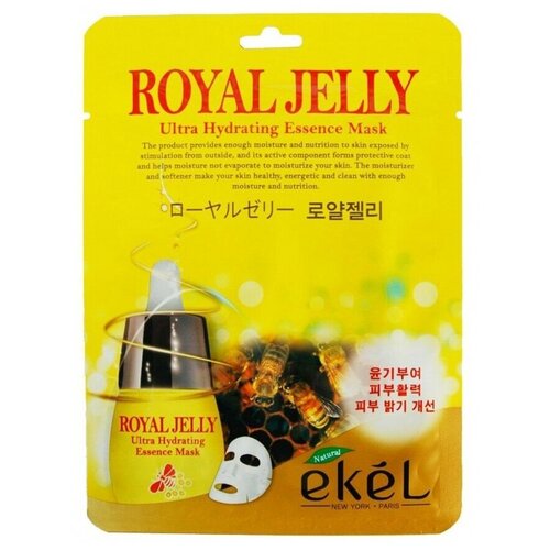 Ekel Ultra Hydrating Essence Mask Royal Jelly Тканевая маска с экстрактом маточного молочка, 25 г, 25 мл