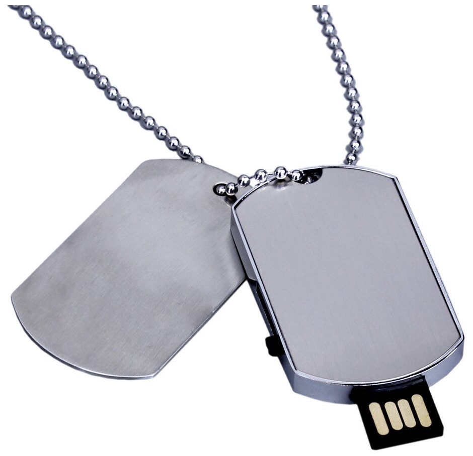 Флешка Армейский жетон в подарок для военного (32 Гб / GB USB 2.0 Серебристый Armi)