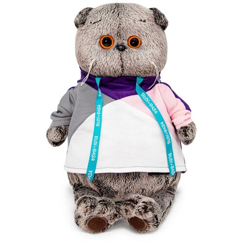 фото Budi basa мягкая игрушка кот басик в разноцветной толстовке, 30 см budi basa collection