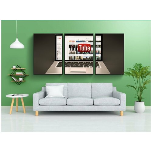 фото Набор модулных постеров для интерьера "youtube, ноутбук, онлайн" 60x90 см. в тубусе, без рамки lotsprints