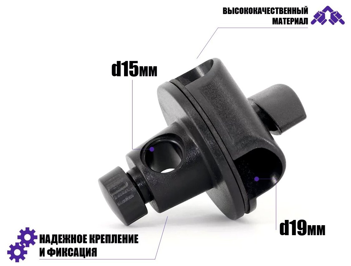 Соединительный элемент для крепления наклонного держателя к штативу с диаметром отверстий 15 и 19 мм
