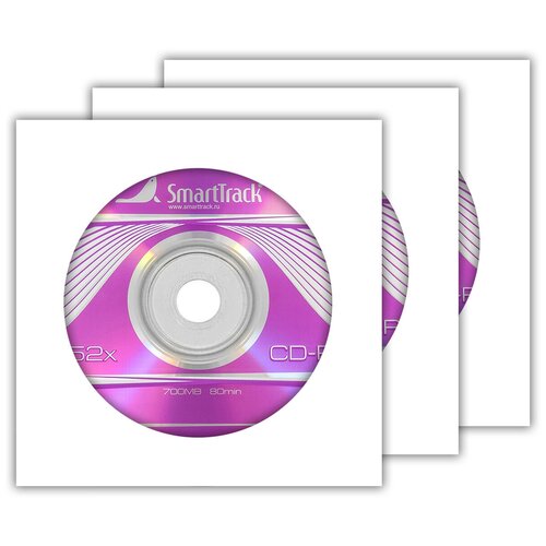 Диск SmartTrack CD-R 700Mb 52x в бумажном конверте с окном, 3 шт. диск mirex cd r 700mb maximum 52x в бумажном конверте с окном зеленый