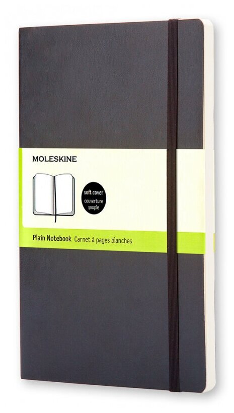 Блокнот Moleskine CLASSIC SOFT QP613 Pocket, 90x140 мм, 192 страницы, нелинованный, мягкая обложка, черный