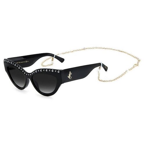 фото Солнцезащитные очки jimmy choo, кошачий глаз, с защитой от уф, для женщин, черный