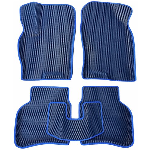 Автомобильные коврики ЕВА / EVA для Ford Mondeo III 2000-2007 / Форд Мондео 3 / 3D 3д / с бортами / темно-синий синий