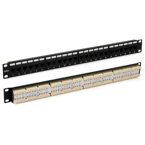 Hyperline Монтажное оборудование PP3-19-48-8P8C-C6-110D Патч-панель 19, 2U, 48 портов RJ-45, категория 6, Dual IDC, ROHS, цвет черный задний патч панель exegate utp cat 6 48 port 19 2u black epp3 19 48 8p8c c6 110d