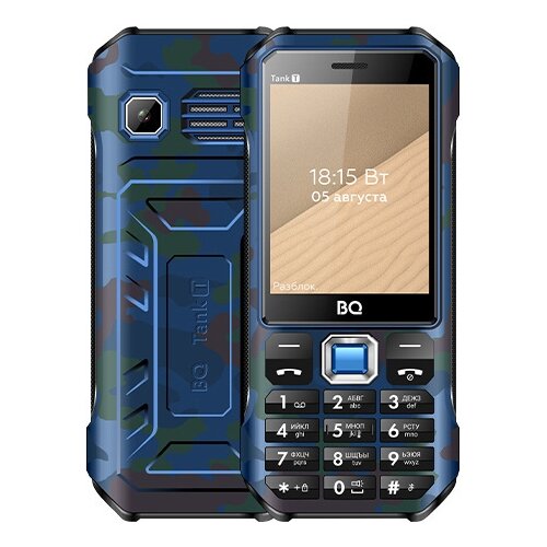 BQ 2824 Tank T, 2 micro SIM, синий камуфляж mp3 плеер rijaho 8gb microsd слот bluetooth металлический корпус сенсорное управление 500ma синий