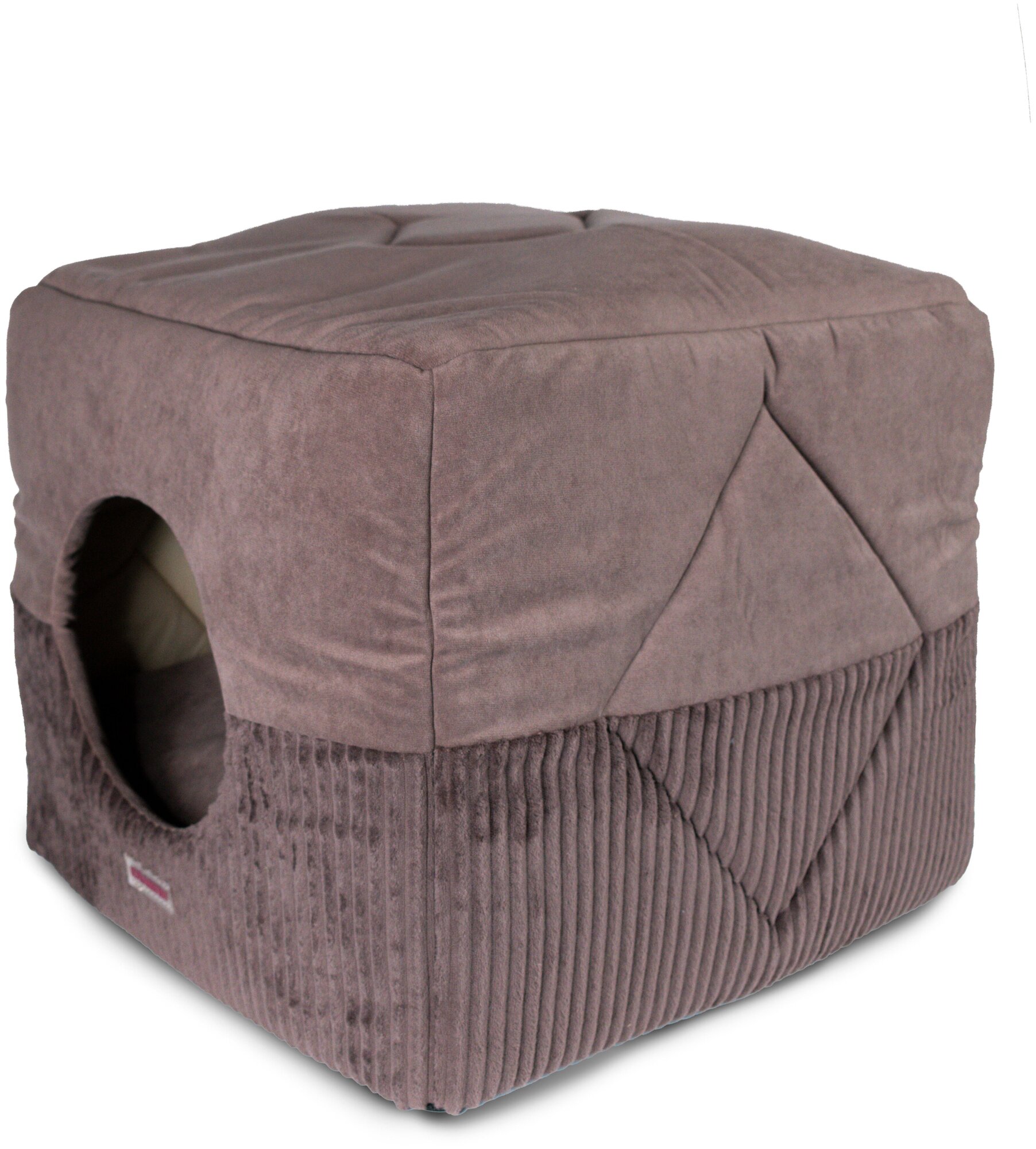 Домик для кошек и собак Клампи Куб-Трансформер Премиум, 35x35x35 см, коричневый