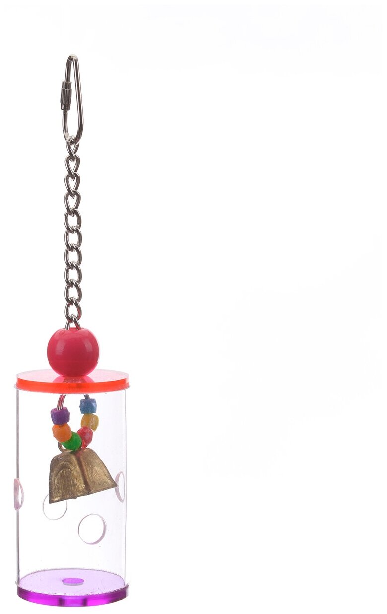Игрушка фуражилка для птиц Wagners HAPPY BIRD "Бочонок для лакомств с колокольчиком", 23х5см (Германия) - фотография № 1