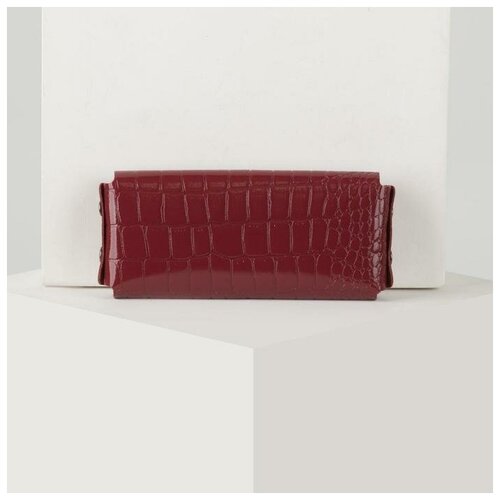 фото Ключница на кнопке, длина 15 см, металлическое кольцо, цвет красный textura