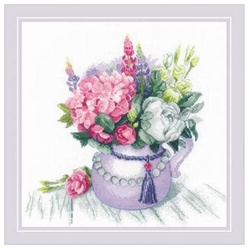 фото Набор для вышивания riolis сотвори сама 1931 цветочное очарование 30 х 30 см 1 шт. риолис