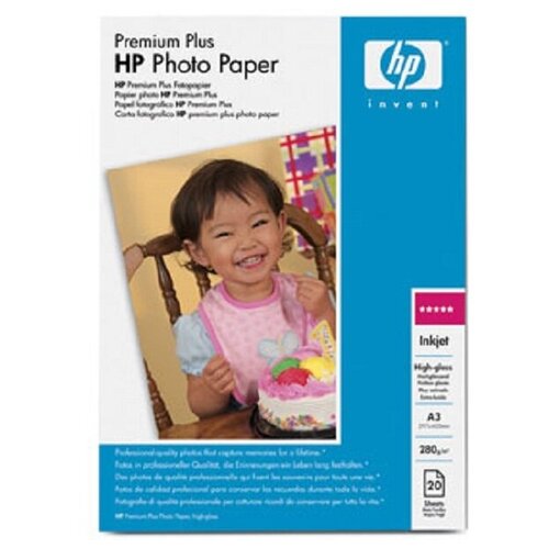 Фотобумага HP Q5496A глянцевая А3 (297 x 420 мм) 280 г/м2, 20 листов high quality 50 a4 sheets double sided high glossy photo gloss for inkjet printer photo white card paper coated paper