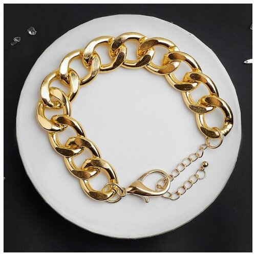 фото Браслет металл "цепь" сити, цвет золото, l=18,2 см queen fair