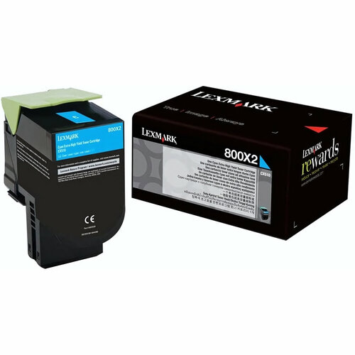 80C8XC0/80C0X20/80C8XCE Картридж сверхвысокой емкости Lexmark для CX510x, голубой картридж lexmark чёрный с тонером сверхвысокой ёмкости для cx510x lrp 8k