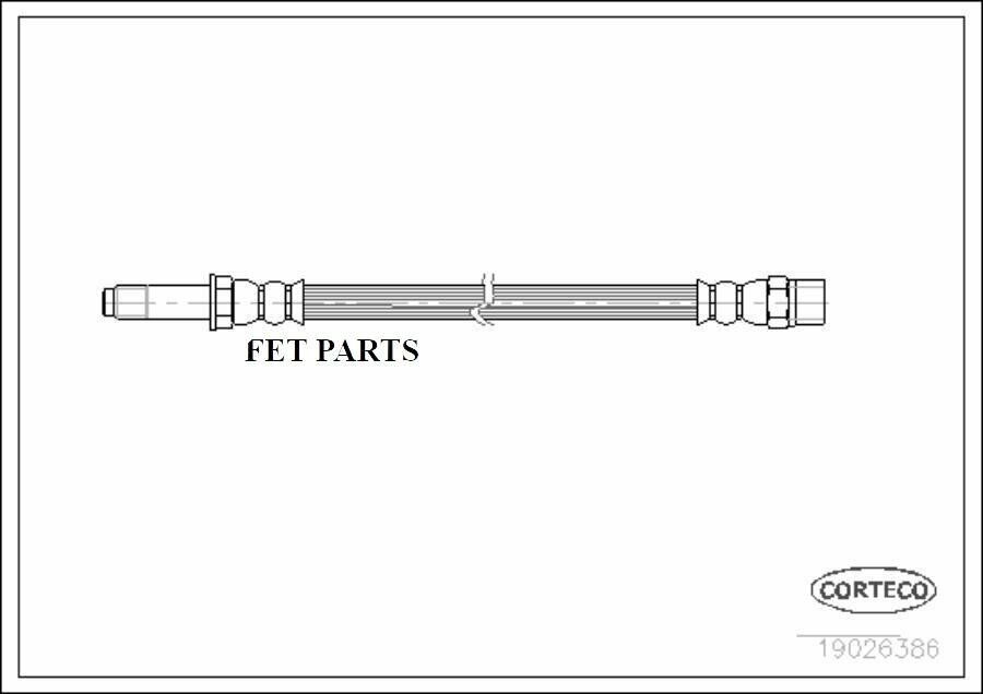 Шланг тормозной задн. Ford Galaxy 95-06, Seat Alhambra 96-10, VW Sharan 95-10 Corteco арт. 19026386