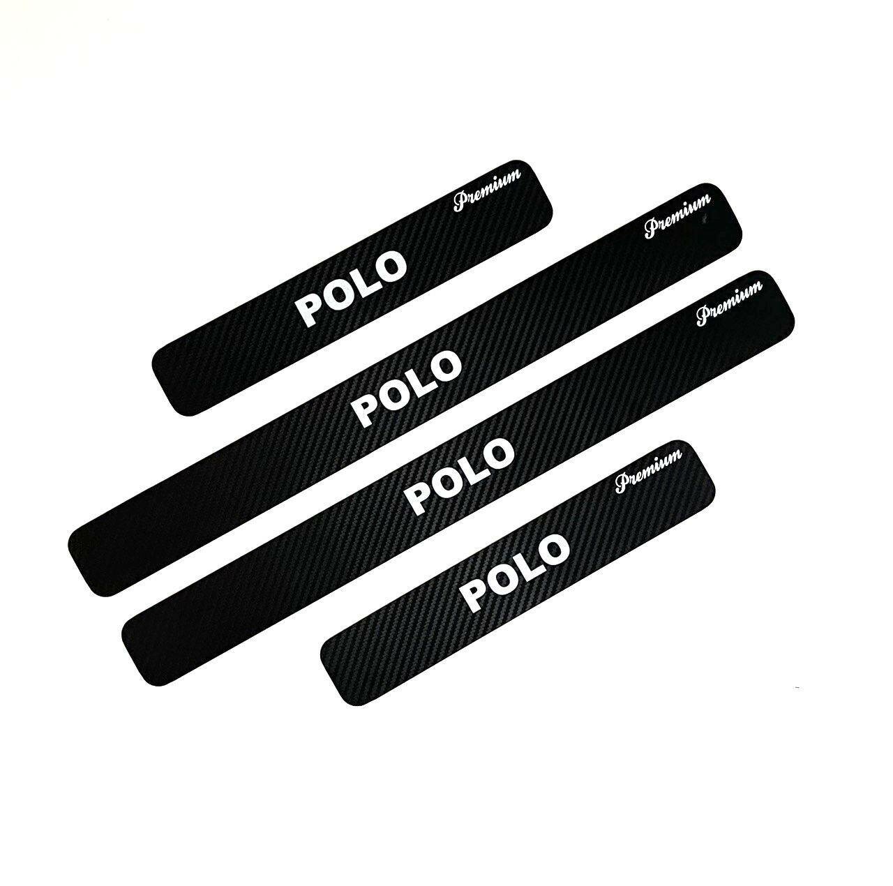 Защитные наклейки на пороги / защитные накладки на пороги VOLKSWAGEN POLO до 2015 г. в.(черный цвет)