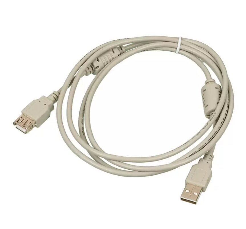 фото Кабель USB Behpex USB 2.0 AM-AF 2/CORE 1.8m (серый)